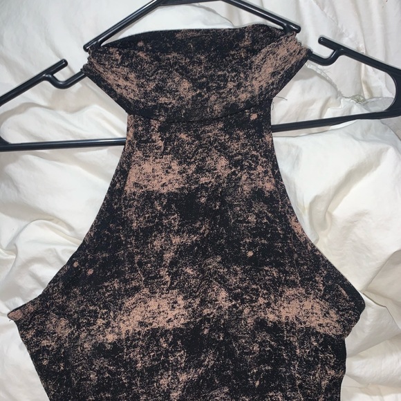 Tan and Brown BodyCon Midi Turtle Neck Dress - Picture 1 of 2